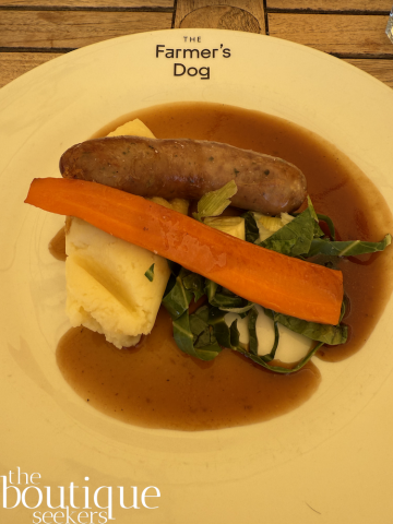 The amazing suasage & mash at The Farmers Dog